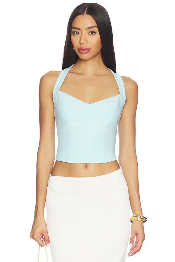 view 1 of 4 Deserae Halter Neck Top in Aqua