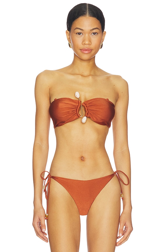 view 1 of 5 Rymona Bandeau Bikini Top in Rust
