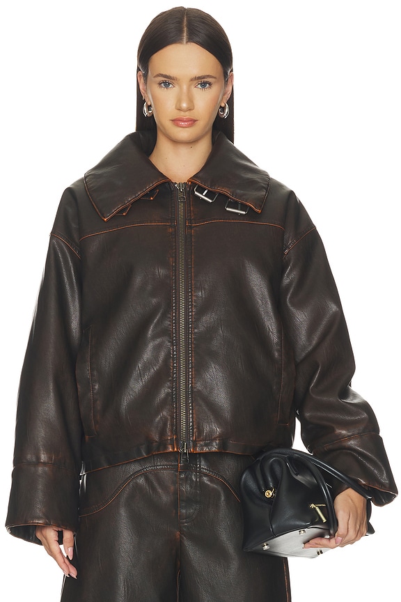 view 2 of 5 Baani Leather Jacket in Mole Brown