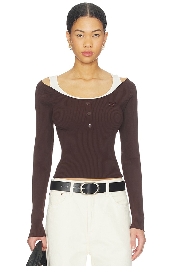 view 1 of 4 Clary Top in Hot Fudge