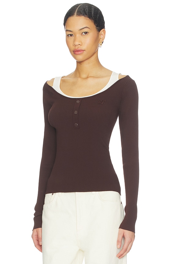 view 2 of 4 Clary Top in Hot Fudge