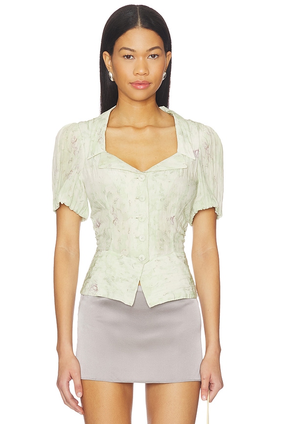 view 1 of 4 Macaia Top in Distorted Green Flower