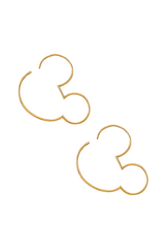 view 1 of 2 Mickey Mouse 18k Threader Hoops in Gold