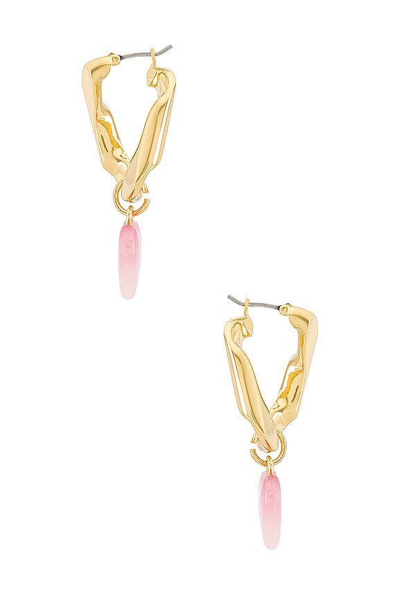 view 2 of 2 Amour Chain Drop Earrings in Rose Quartz