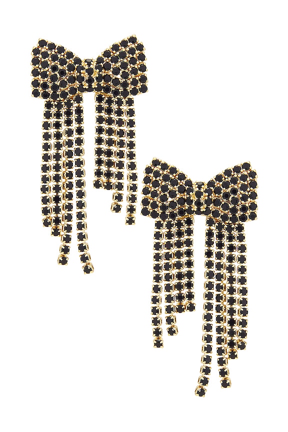 view 1 of 2 PENDIENTES SELENA in Black & Gold