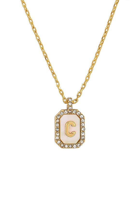 view 2 of 3 Pearl Initial Necklace in Gold