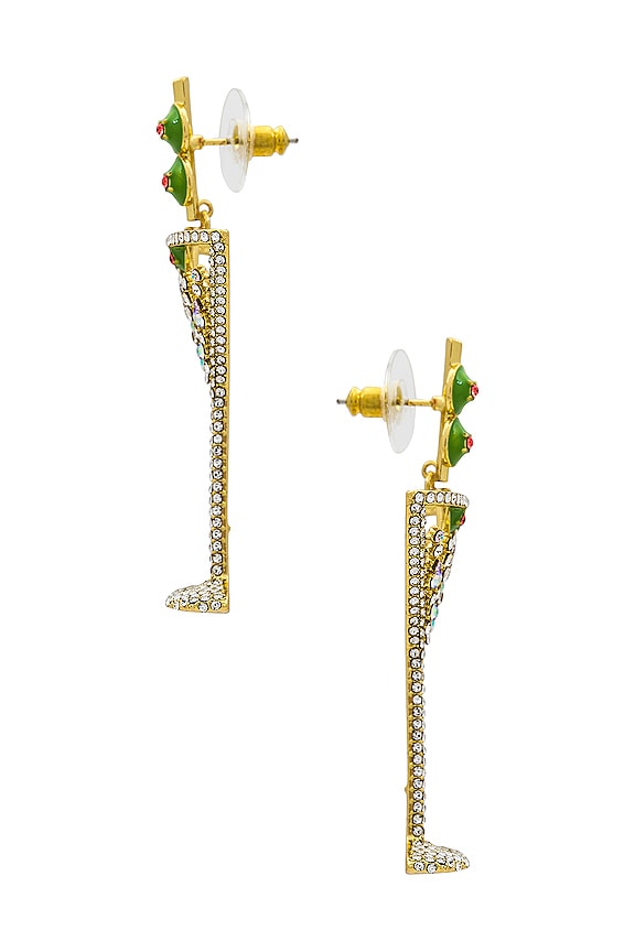 view 2 of 2 КРУПНЫЕ СЕРЬГИ СТЕЙТМЕНТ DIRTY MARTINI in Clear & Green