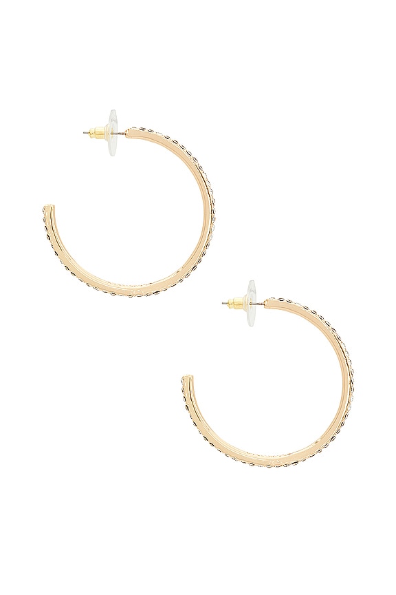 view 2 of 3 СЕРЬГИ-КОЛЬЦА PAVE OUTLINE in Gold