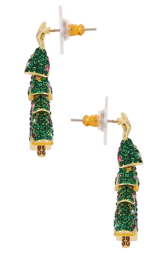 view 2 of 2 Christmas Tree Earring in Green