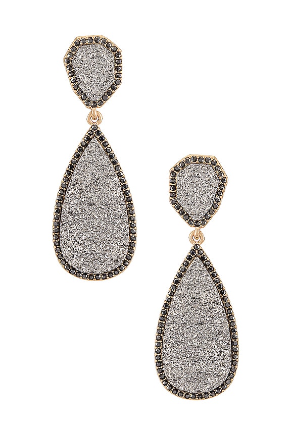 view 1 of 2 Moonlight Druzy Drop Earrings in Metallic Black