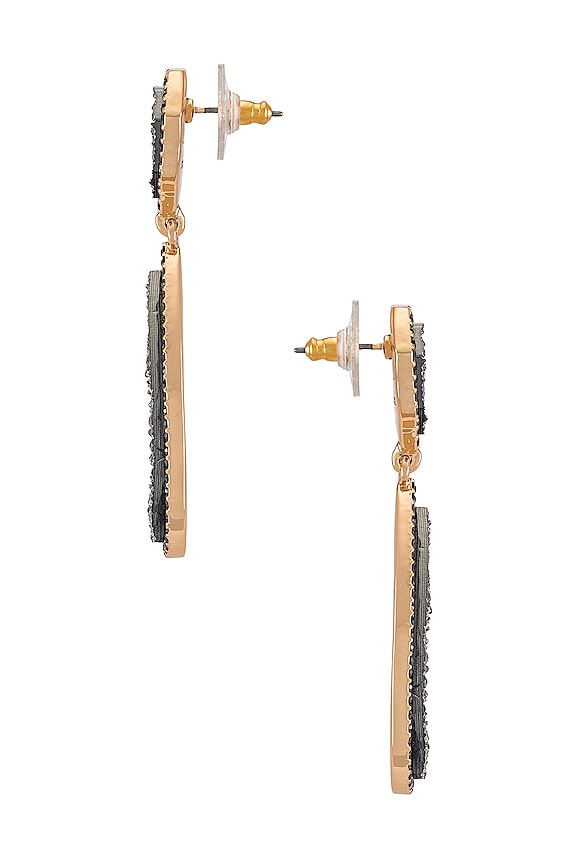 view 2 of 2 Moonlight Druzy Drop Earrings in Metallic Black