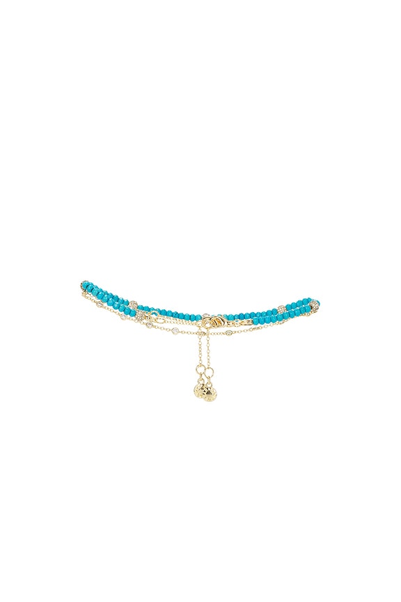view 2 of 2 Marina Anklet Set in Turquoise & Gold