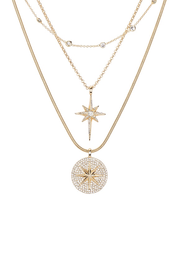 view 2 of 2 Lyra Celestial Layered Necklace in Clear