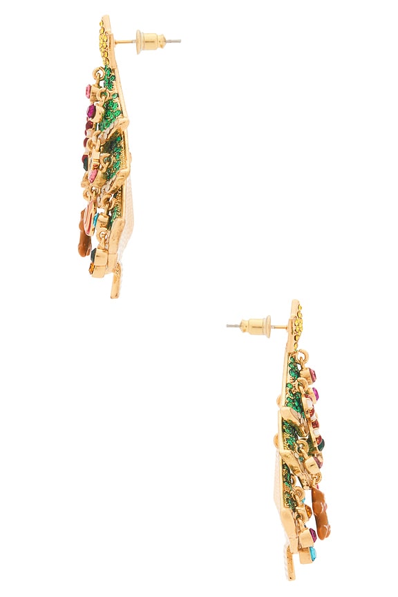 view 2 of 2 Christmas Tree Statement Earrings in Multi