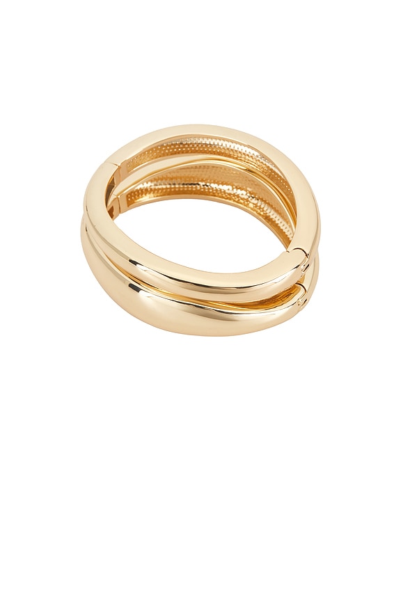 view 1 of 6 Hinge Bangle Set Of 2 in Gold