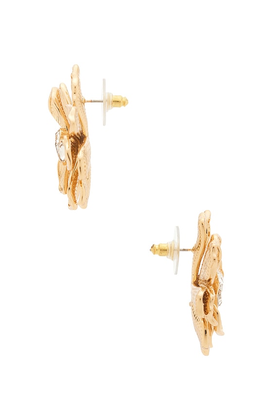 view 2 of 2 Floral Statement Earrings in Clear