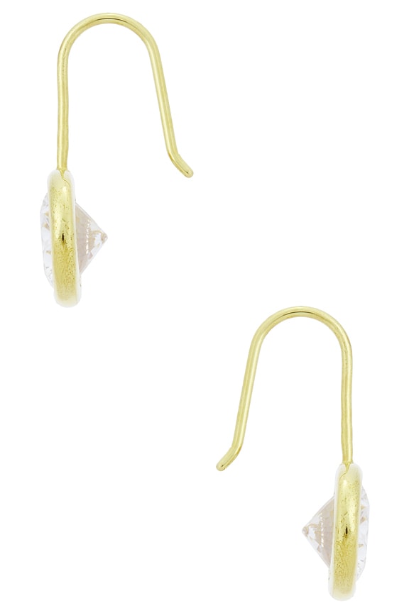view 2 of 2 Fallon 14k Gold Bezel Earrings in Clear