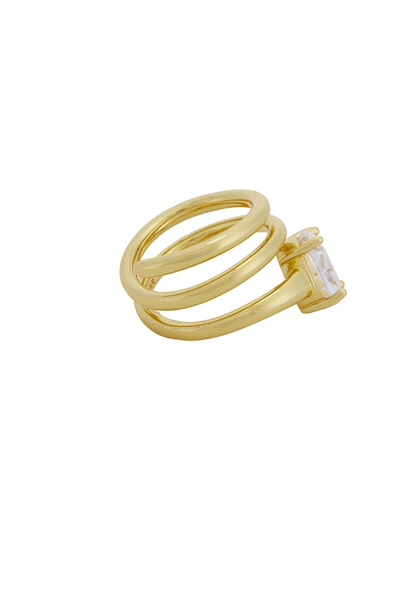 view 2 of 3 Jennifer Gold Spiral Ring in Clear