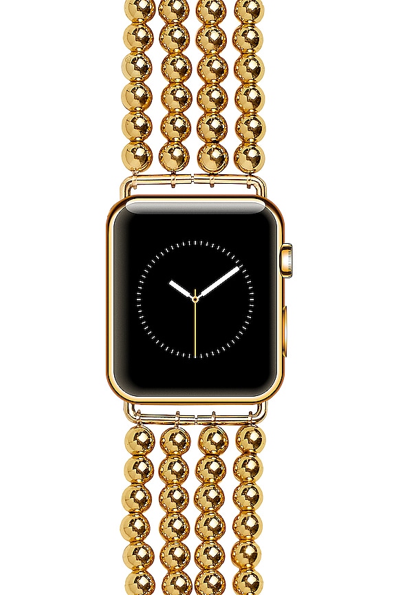 view 2 of 2 Beaded Apple Watch Band in Gold