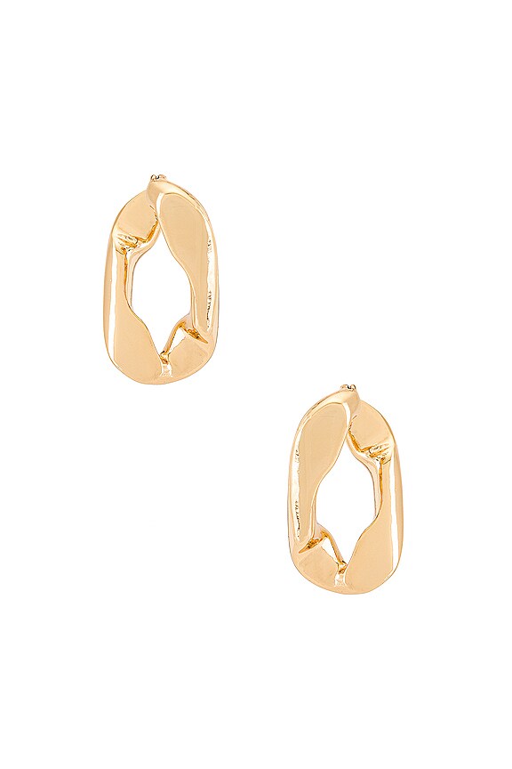 view 1 of 2 Michel Large Curb Chain Stud Earrings in Gold