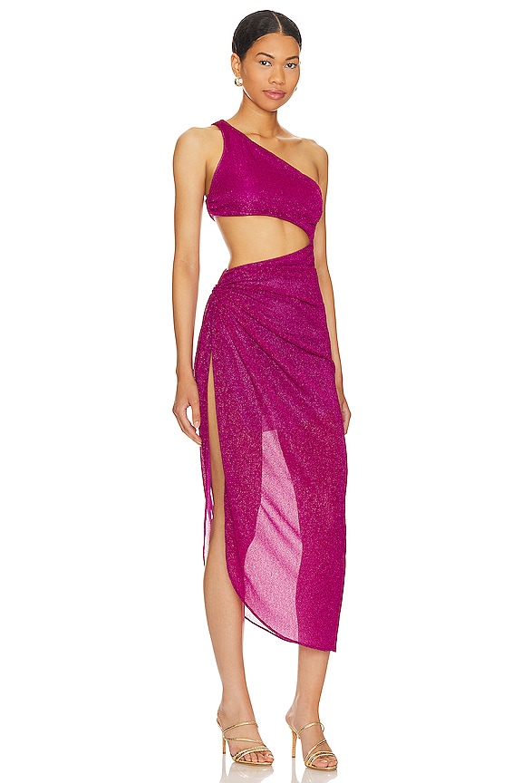 view 2 of 5 ZADEH 미디 원피스 in Fuchsia