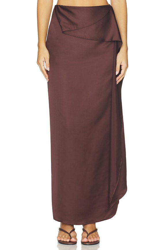 view 2 of 7 Lorena Maxi Skirt in Espresso Brown