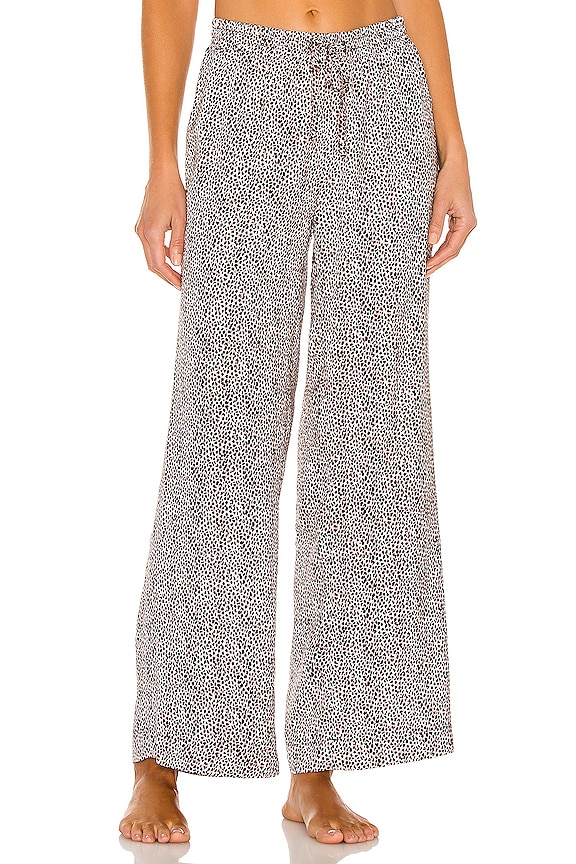 view 1 of 4 Pajama Pants in Ivory Micro Leopard