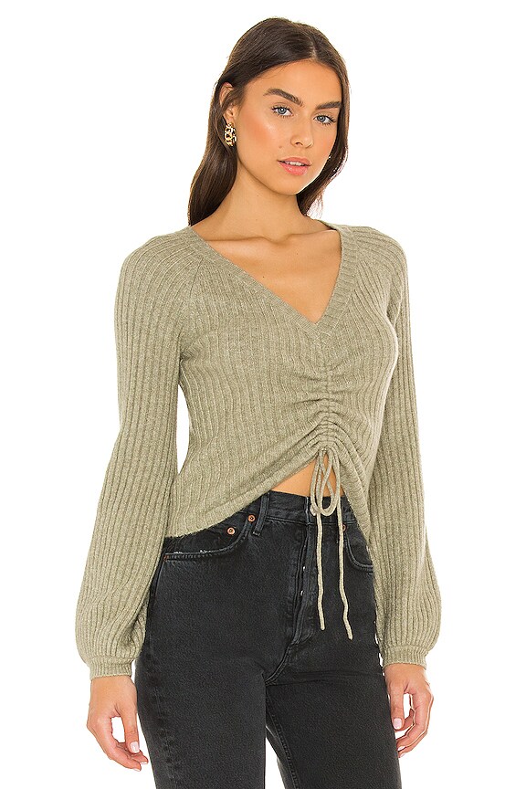 view 2 of 4 Make It Short Sweater in Thyme Green