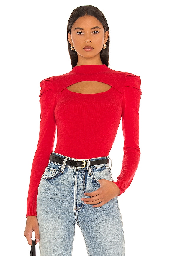 view 1 of 4 Peek Softly Sweater in True Red