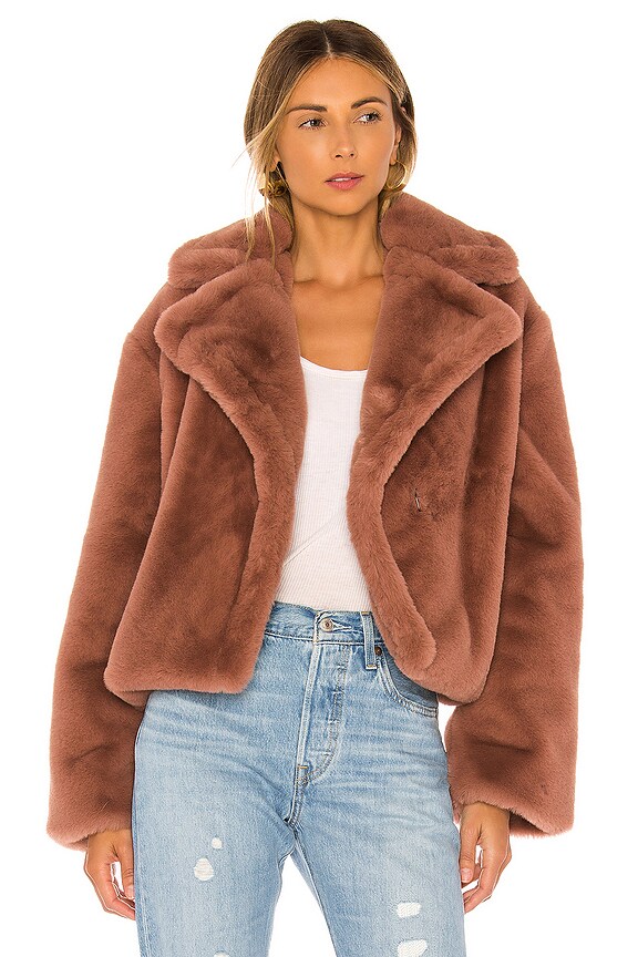 view 1 of 4 Big Time Plush Faux Fur Jacket in Rose Taupe
