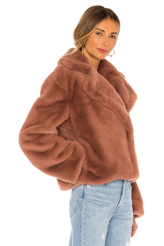 view 2 of 4 Big Time Plush Faux Fur Jacket in Rose Taupe