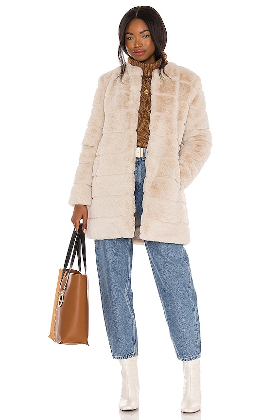 view 1 of 3 Fur Elise Faux Fur Coat in Light Tan