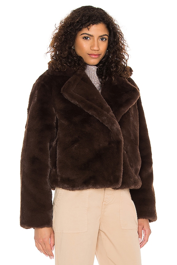 view 2 of 4 Big Time Plush Faux Fur Jacket in Dark Espresso