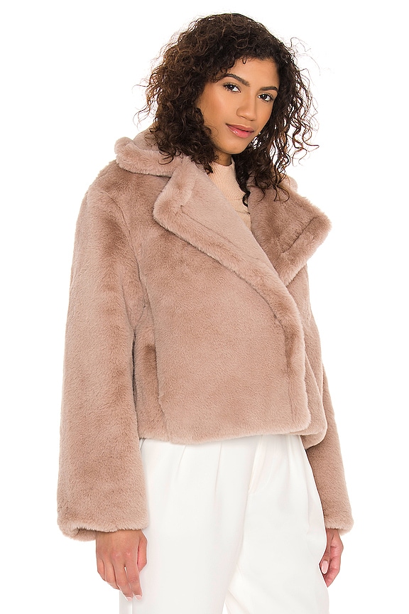 view 2 of 4 Big Time Plush Faux Fur Jacket in Light Taupe
