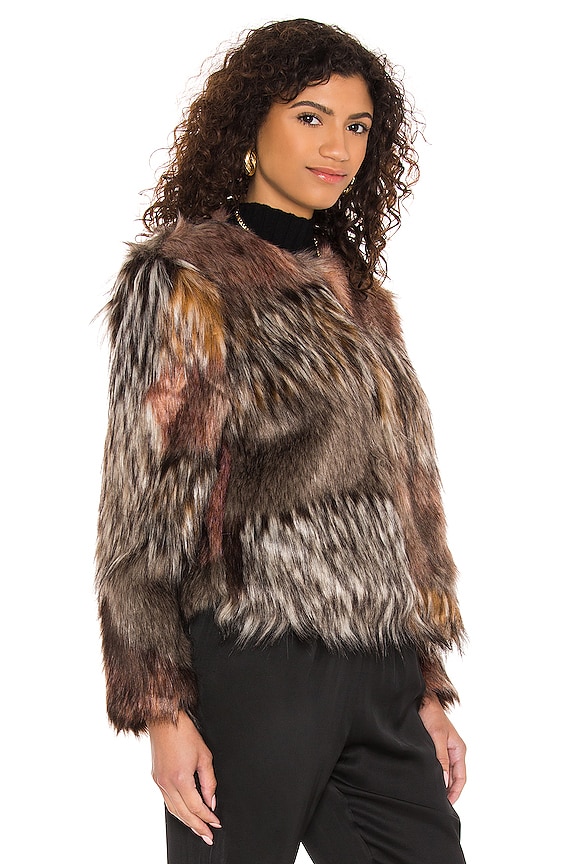 view 2 of 4 Patch My Drift Faux Fur Jacket in Multi