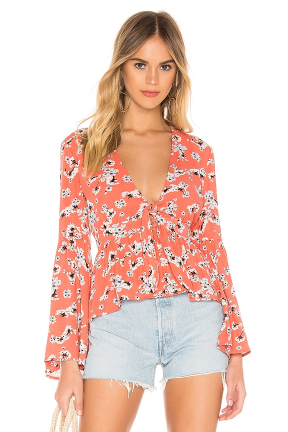view 1 of 4 JACK by Steve Madden Blue Skies Top in Persimmon Red