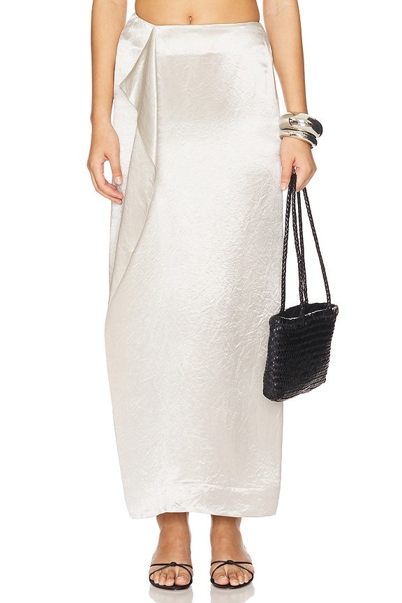 view 2 of 7 Kobe Wrap Over Maxi Skirt in Silver