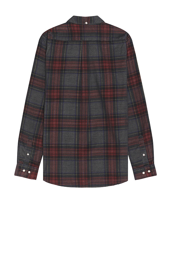 view 2 of 3 Southfield Tailored Checked Corduroy Shirt in Grey Marl