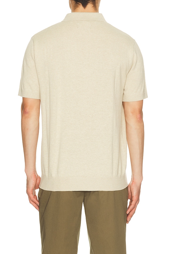 view 2 of 5 Muston Linen Blend Knitted Polo in Washed Stone