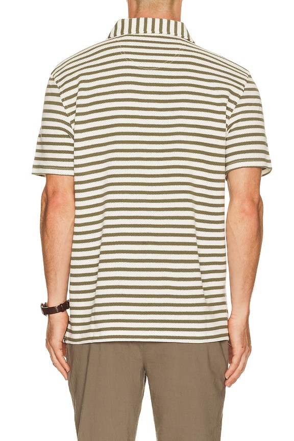 view 2 of 5 Farlam Striped Tailored Polo in Whisper White