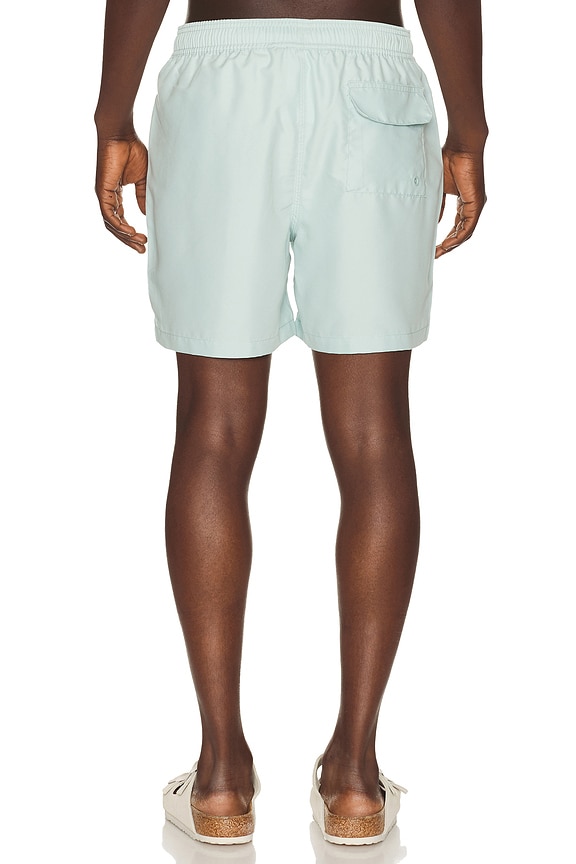 view 2 of 5 Water Reactive Leaf Print Swim Short in Mint Blue