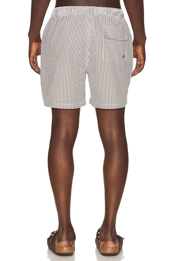 view 2 of 5 Gingham Seersucker Swim Short in Olive
