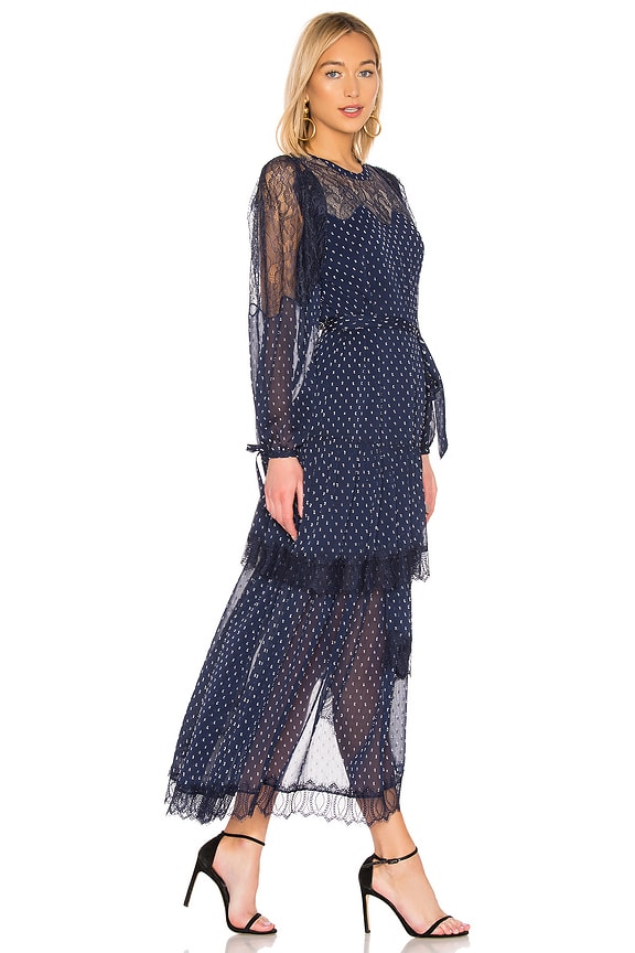 view 2 of 3 Lace Tiered Dress in Pacific Blue