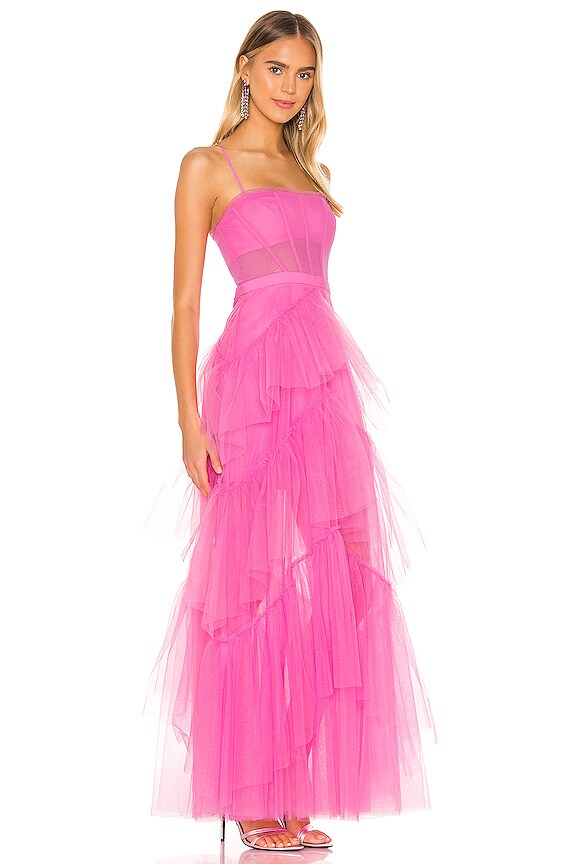 view 2 of 4 Corset Tulle Gown in Vibrant Pink