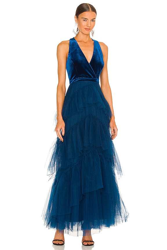 view 1 of 3 VESTIDO CON VOLANTES in Poseidon