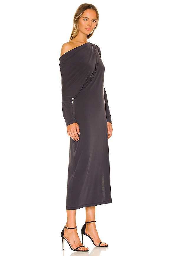 view 2 of 3 ВЯЗАНОЕ МИДИ ПЛАТЬЕ in Black