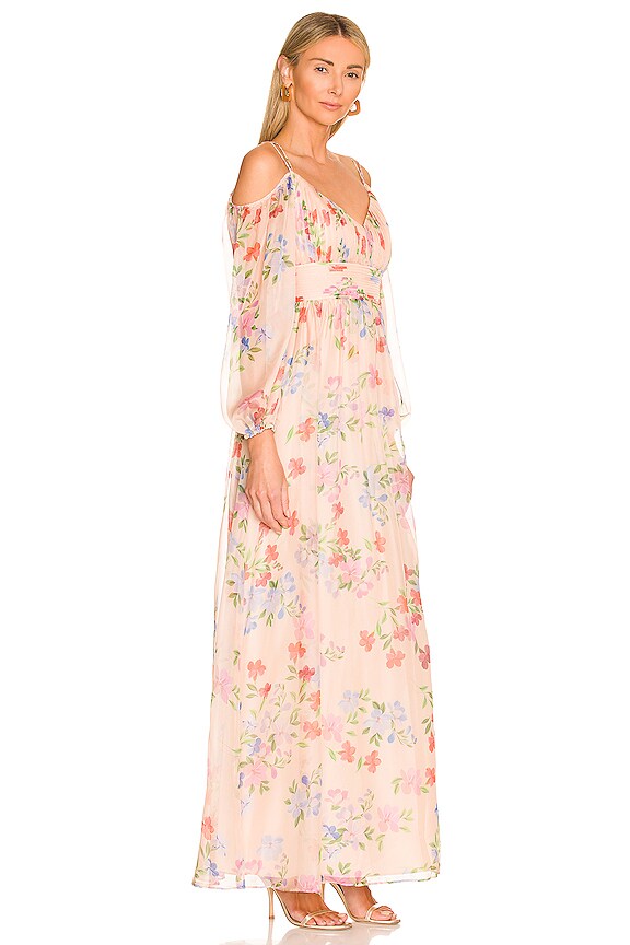 view 2 of 3 MAXIVESTIDO CHIFFON in Iridescent Floral Bouquet