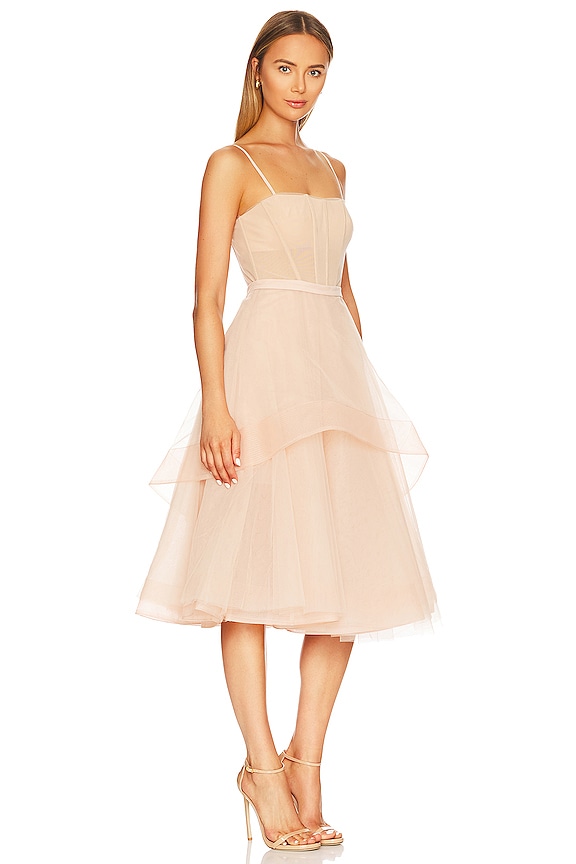 view 2 of 3 Short Tulle Evening Dress in Bare Pink