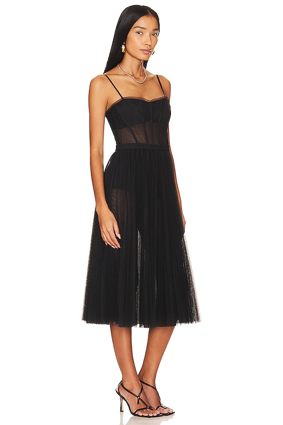 view 2 of 3 Sheer Corset Midi Dress in Black