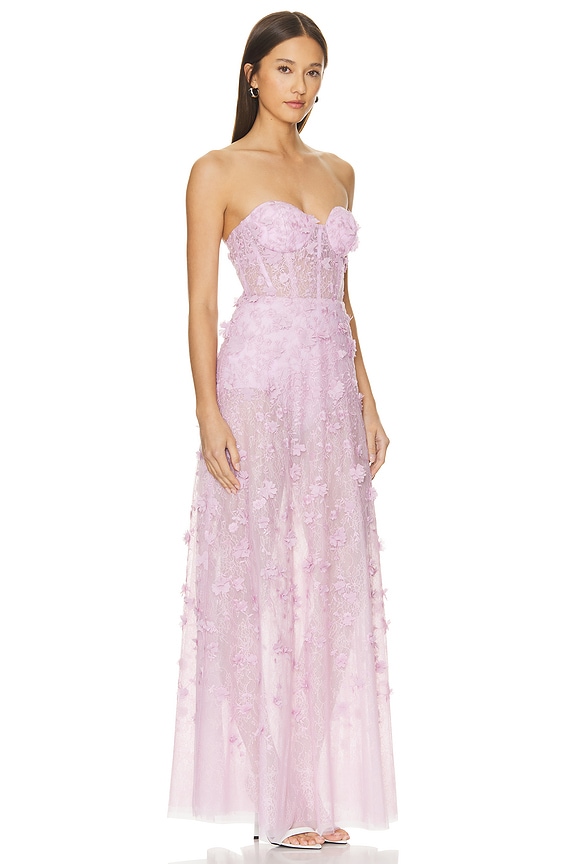 view 2 of 4 Long Floral Evening Dress in Lilac